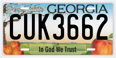 GA license plate CUK3662