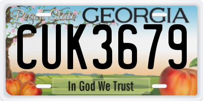 GA license plate CUK3679