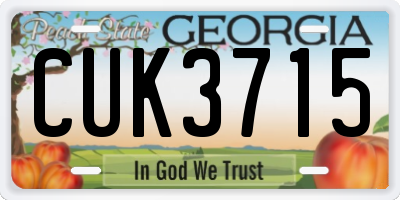 GA license plate CUK3715