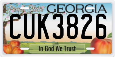 GA license plate CUK3826