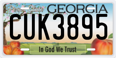 GA license plate CUK3895