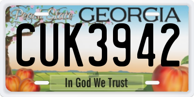 GA license plate CUK3942
