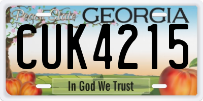GA license plate CUK4215