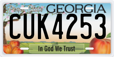 GA license plate CUK4253