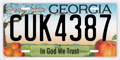 GA license plate CUK4387