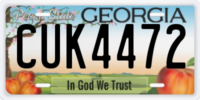 GA license plate CUK4472