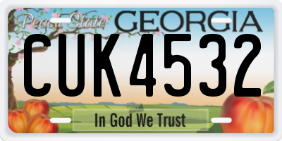 GA license plate CUK4532
