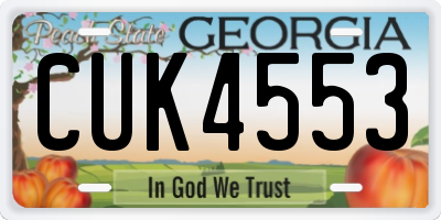 GA license plate CUK4553