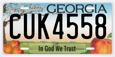 GA license plate CUK4558