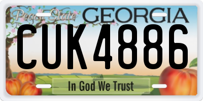 GA license plate CUK4886