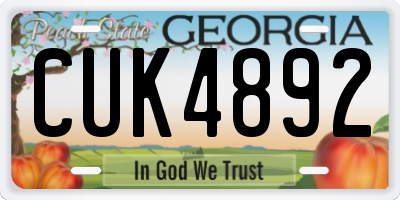 GA license plate CUK4892