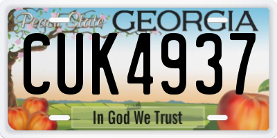 GA license plate CUK4937
