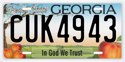 GA license plate CUK4943
