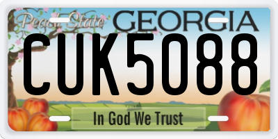 GA license plate CUK5088