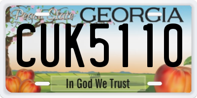 GA license plate CUK5110