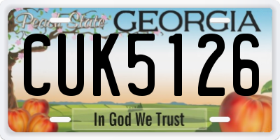 GA license plate CUK5126