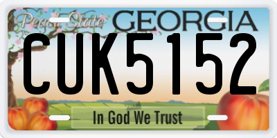 GA license plate CUK5152