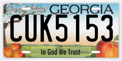 GA license plate CUK5153