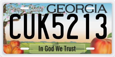 GA license plate CUK5213