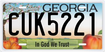 GA license plate CUK5221