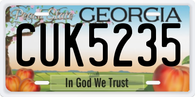 GA license plate CUK5235