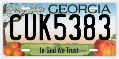 GA license plate CUK5383