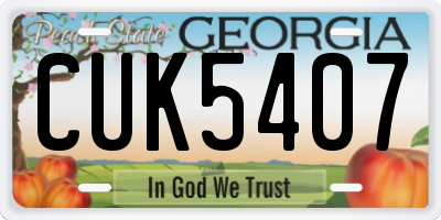 GA license plate CUK5407