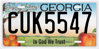 GA license plate CUK5547