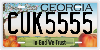 GA license plate CUK5555
