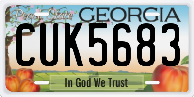 GA license plate CUK5683