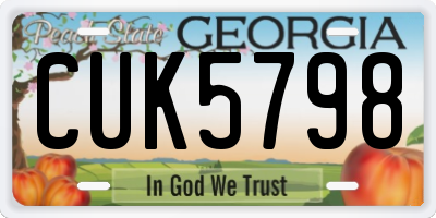 GA license plate CUK5798