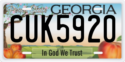 GA license plate CUK5920