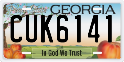 GA license plate CUK6141