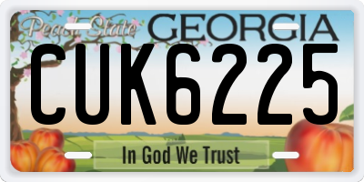 GA license plate CUK6225