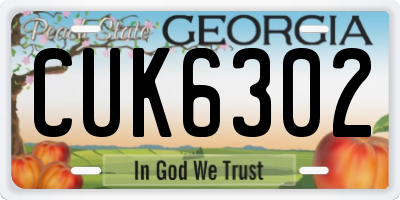 GA license plate CUK6302