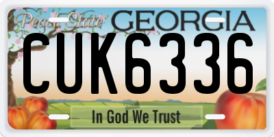 GA license plate CUK6336