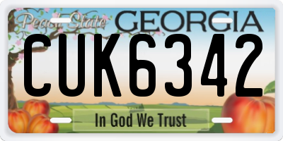 GA license plate CUK6342
