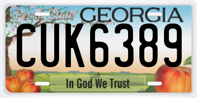 GA license plate CUK6389