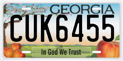 GA license plate CUK6455