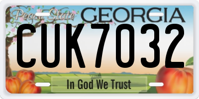 GA license plate CUK7032
