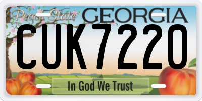 GA license plate CUK7220
