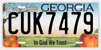 GA license plate CUK7479