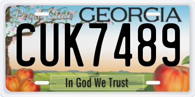GA license plate CUK7489