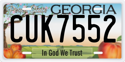 GA license plate CUK7552