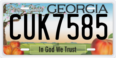 GA license plate CUK7585