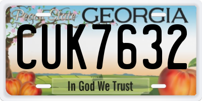GA license plate CUK7632