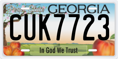 GA license plate CUK7723