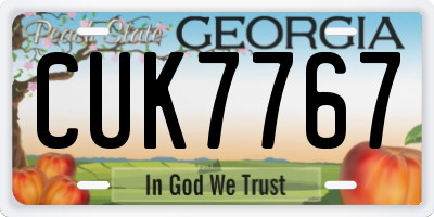 GA license plate CUK7767