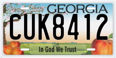 GA license plate CUK8412