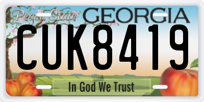 GA license plate CUK8419